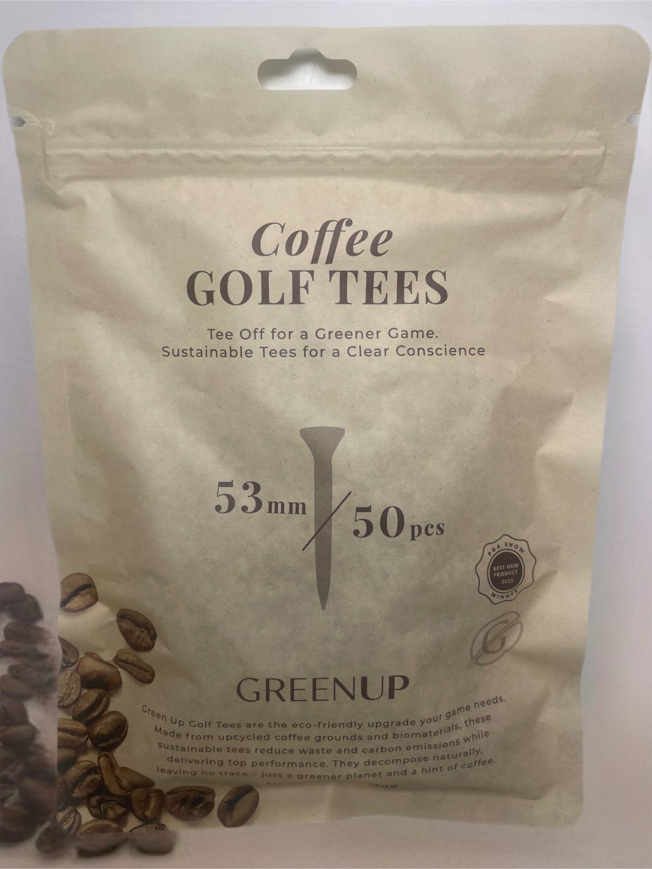 GreenUp biodegradable golf tees made from coffee grounds – sustainable golf accessories