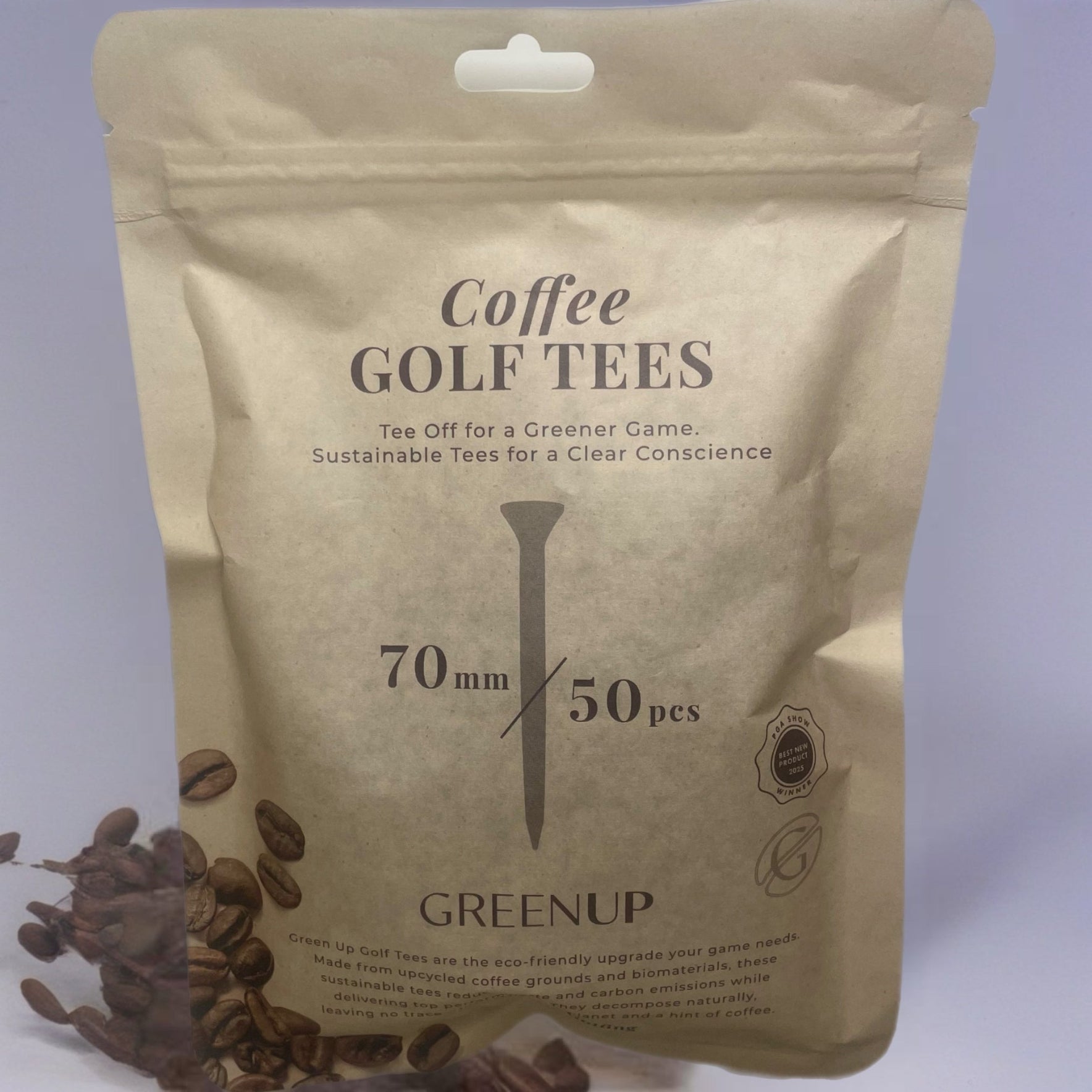 GreenUp biodegradable golf tees made from coffee grounds – sustainable golf accessories