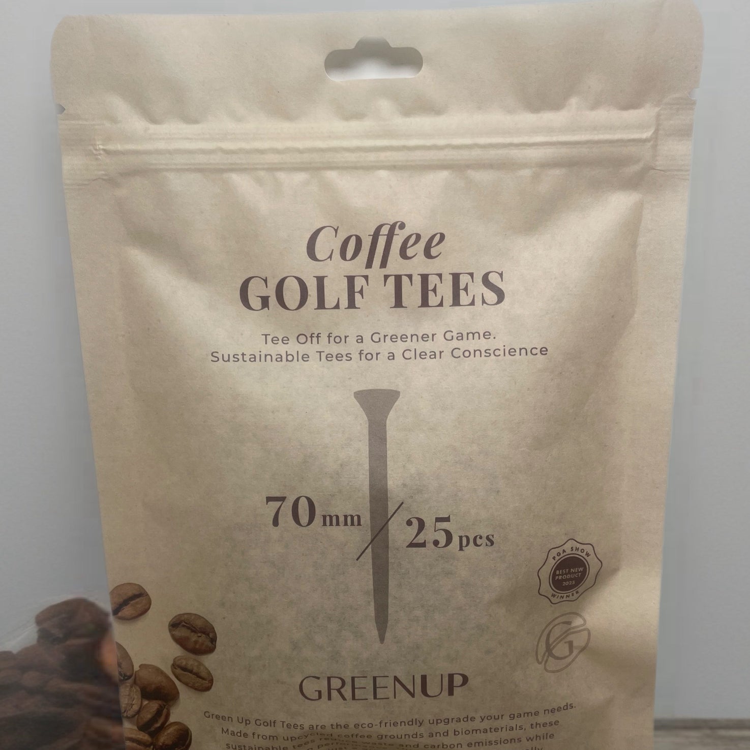 GreenUp biodegradable golf tees made from coffee grounds – sustainable golf accessories