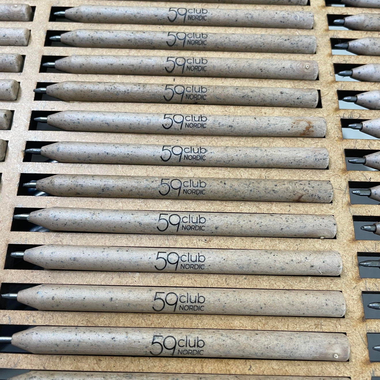 GreenUp Golf logo pencil made from upcycled coffee. Eco friendly. Sustainable