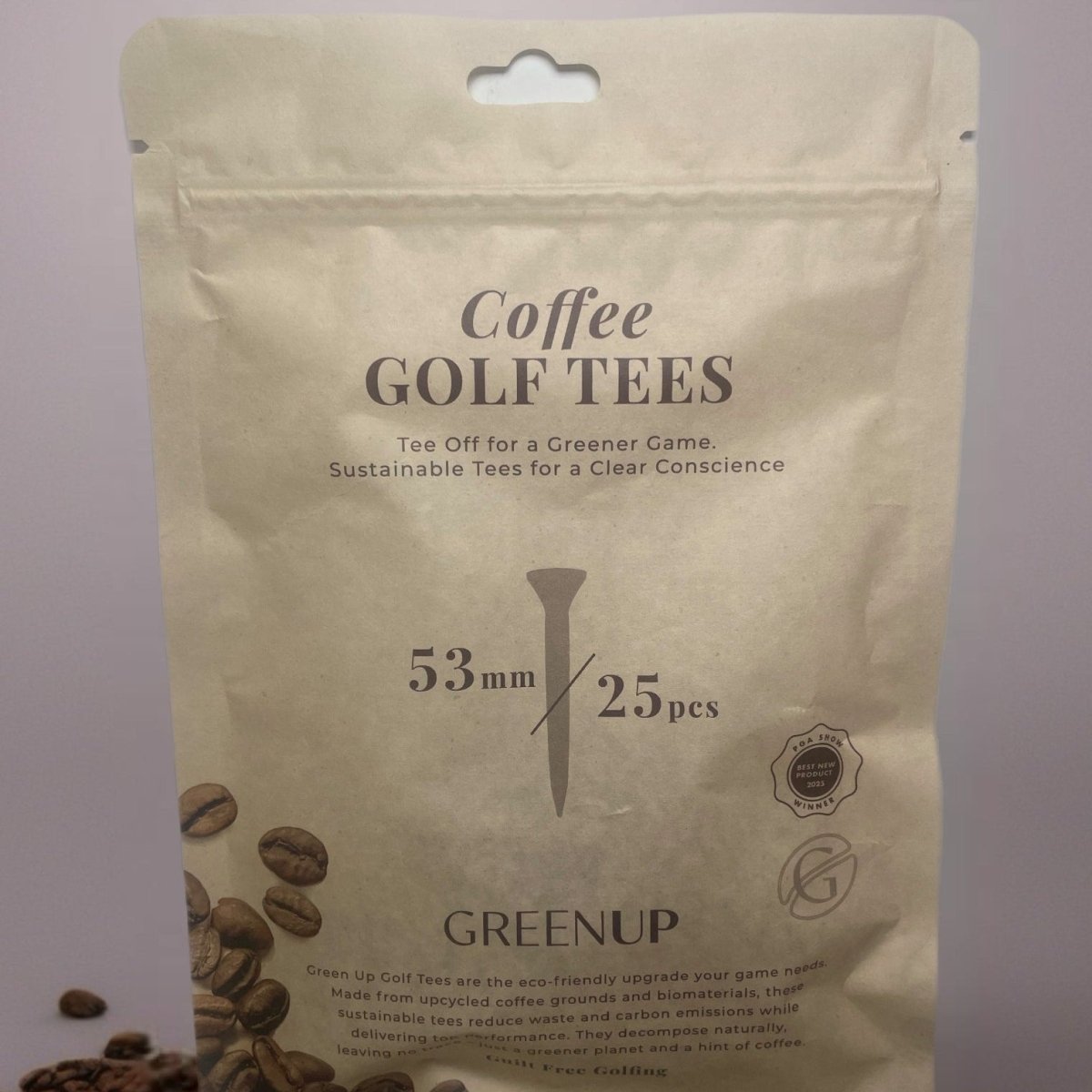 53 mm biologisk nedbrydelige golftees – 25 - pak - GreenUp Golf - 10530025
