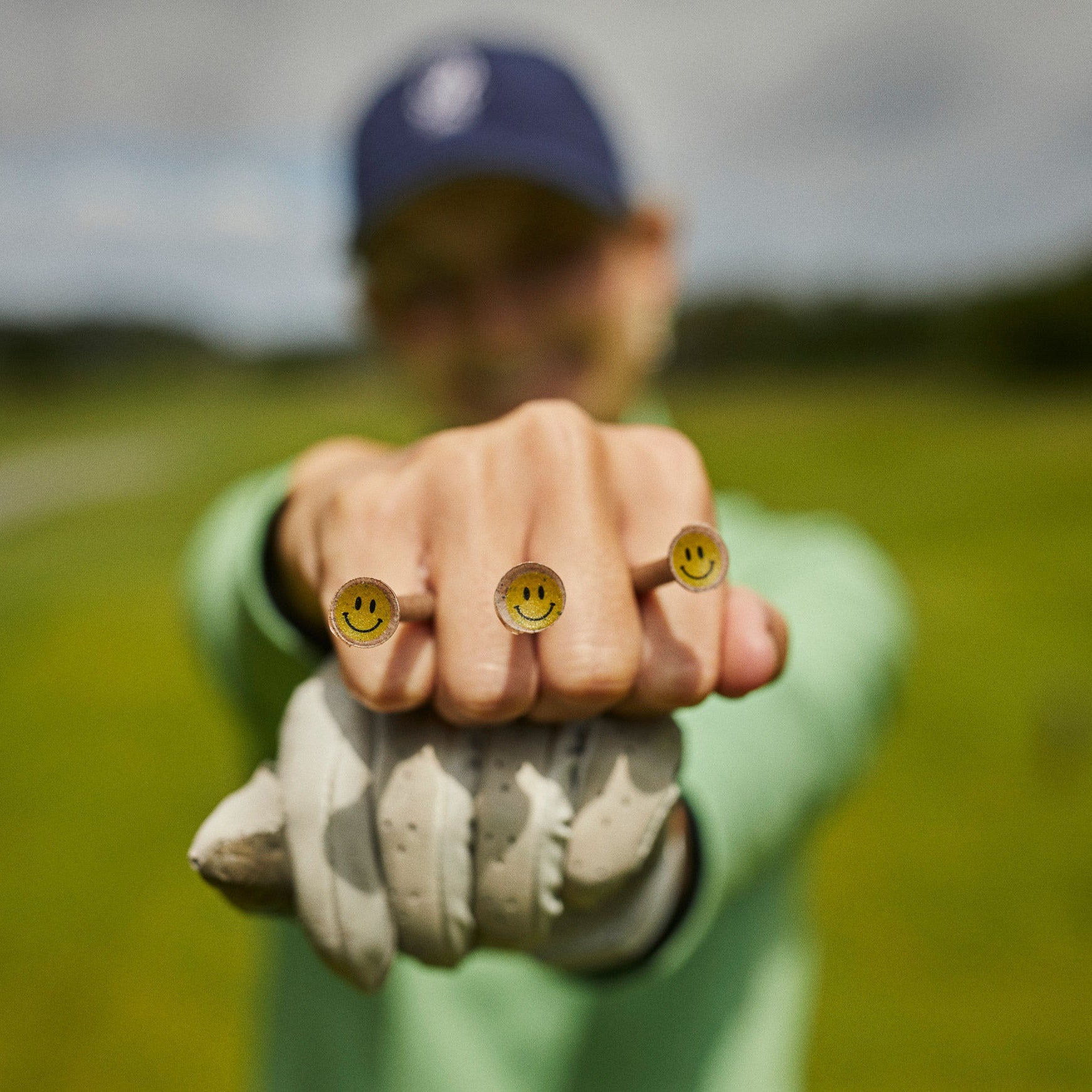 GreenUp sustainable Smiley golf tees made from coffee waste